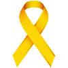 A yellow ribbon representing sarcoma or bone cancer